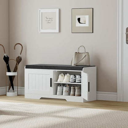 Homleke 2-Tier Storage Bench, Shoe Bench - Image 3