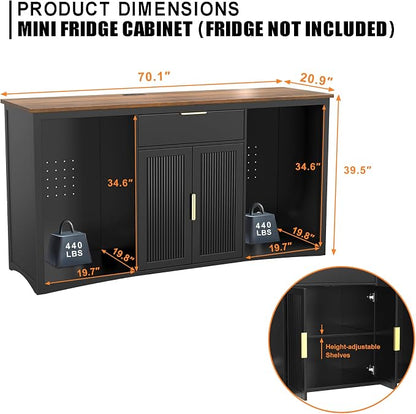 GDLF 70.1" Long Coffee Bar Cabinet - Image 2