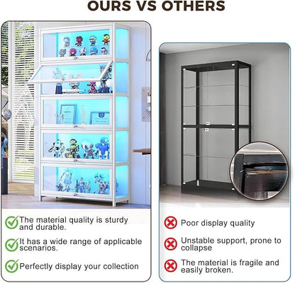 Display Cabinet with Acrylic Glass Doors 67.7'' Tall Curio Cabinet - Image 5