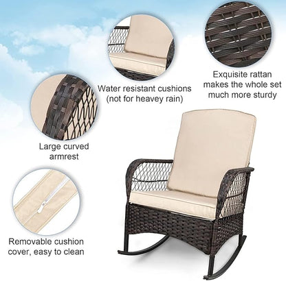 LEVELEVE Patio Furniture Set Outdoor Rattan Chair Wicker Sofa Garden - Image 7