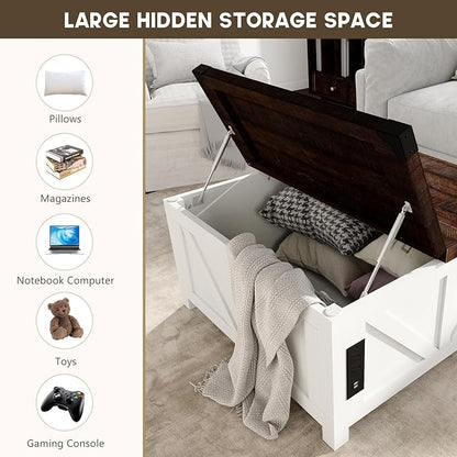 jimeimen Farmhouse Lift Top Coffee Table - Image 3
