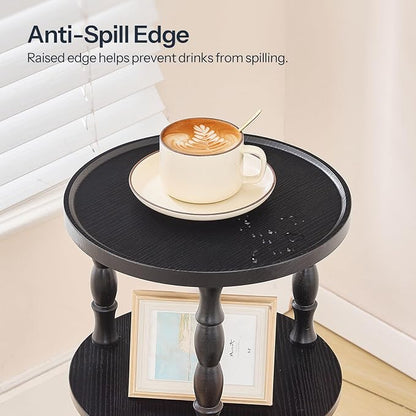 HOOBRO Round Side Table for Small Space, 3-Tier Small Round End Table - Image 6