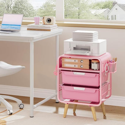 SYKIARIOL Pink Nightstand, Cute End Table - Image 9