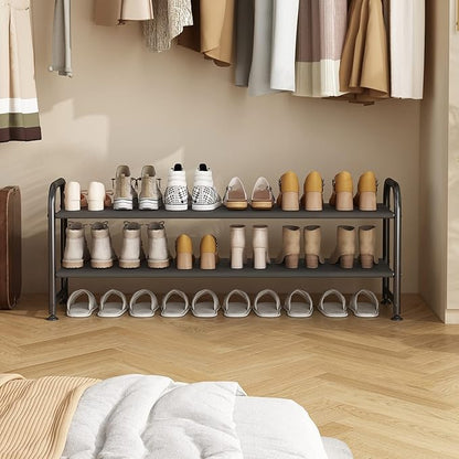 INGIORDAR Shoe Rack 2 Tier Long Storage Organizer Wide Metal Shoe Shelf - Image 2