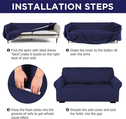 Peryiter 3 Pcs Couch and Loveseat Covers Set Sofa Cover - Image 5