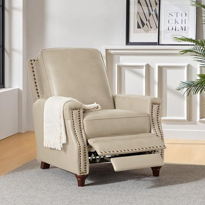 HULALA HOME Genuine Leather Manual Recliner Chairs Set of 2 - Image 3