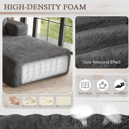 95" Cloud Sectional Couch U-Shaped Chaise - Image 4