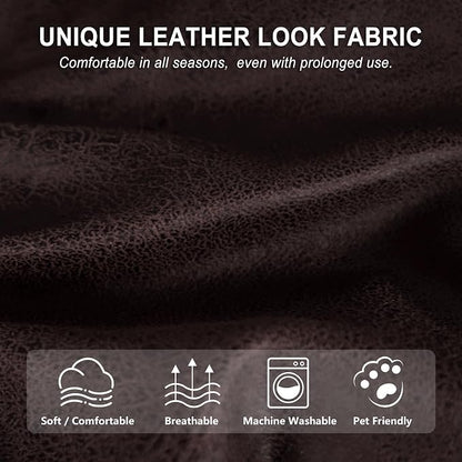 ANARACHON Leather Look Recliner Couch Cover, 8-Pieces Stretch Recliner Sofa - Image 4