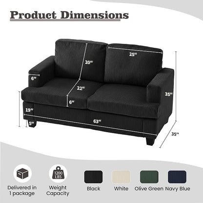 Apicizon Loveseat & 3 Seater Sofa Sets, 2 Piece Modern Sleeper Sofa - Image 5