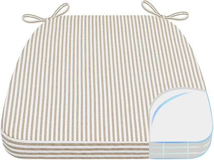 AAAAAcessories D-Shaped Chair Cushions, Machine-Washable Cover, Natural Sand by AAAAAcessories