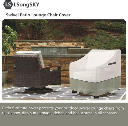 Outdoor Swivel Lounge Chair Cover, 100% Waterproof Heavy Duty Outdoor Chair - Image 7