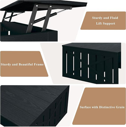 HUAHUU Coffee Table, 31.5 Lift Top Coffee Tables - Image 5