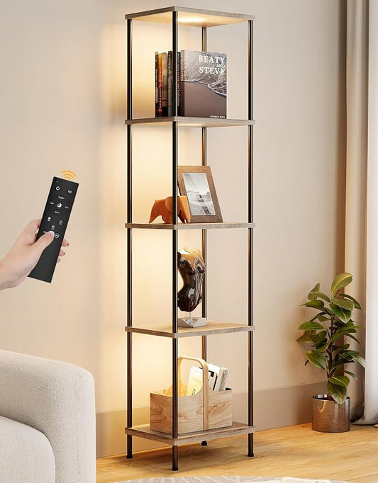 Display Shelf with RGBW Light, Color Changing Curio Cabinet Floor Lamp with by PARTPHONER