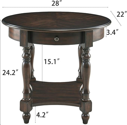 LEEMTORIG Oval Round End Table - Image 3