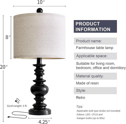 BOBOMOMO 20" Table Lamp Set of 2 - Image 6