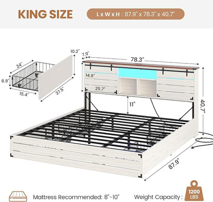 VIAGDO Wooden Bed Frame King Size - Image 2