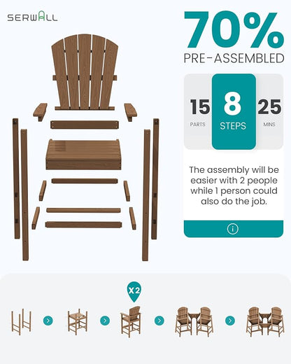 SERWALL Tall Adirondack Chairs Set of 4 - Image 7