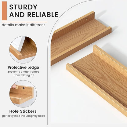Floating Picture Ledge Shelves Set of 8, 16 Inch Shelves - Image 4
