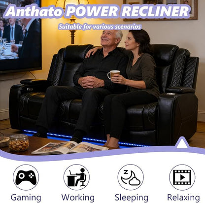 Leather Power Recliner Sofa Set - Image 3