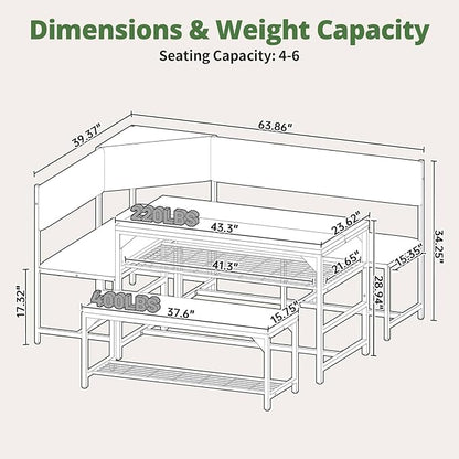 Concho Kitchen Breakfast Nook Table Set - Image 2