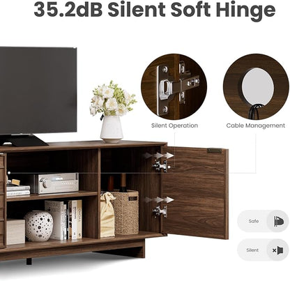 COLAMY TV Stand with Two Doors, Entertainment Center 59" with Adjustable - Image 4