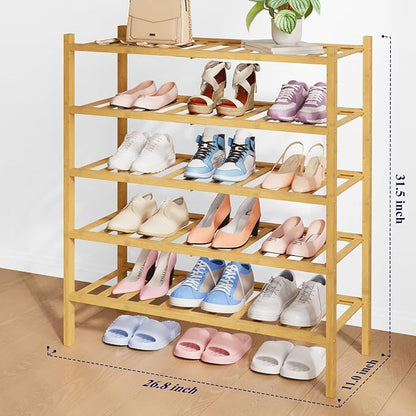 Kitsure Bamboo Wooden Shoe Rack - Image 2