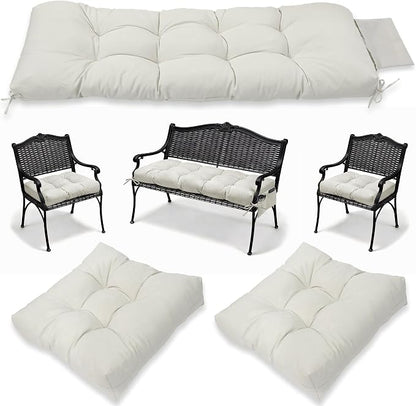 3 Pcs Wicker Chair Cushions Patio Loveseat Chaise Cushion Set by YDDSKY