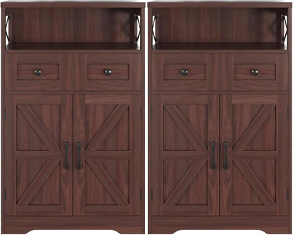 Befrases Set of 2 Dark Brown Storage Cabinet by Befrases