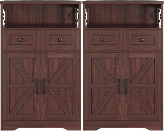 Befrases Set of 2 Dark Brown Storage Cabinet by Befrases
