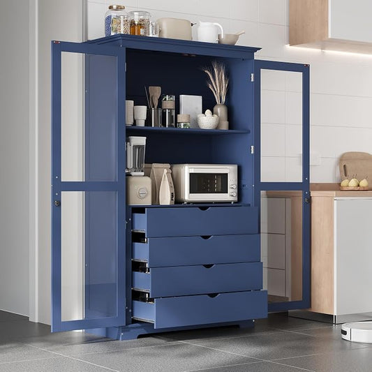 VilroCaz 75'' Tall Kitchen Pantry, Wood Freestanding Kitchen Storage Cabinet by VilroCaz