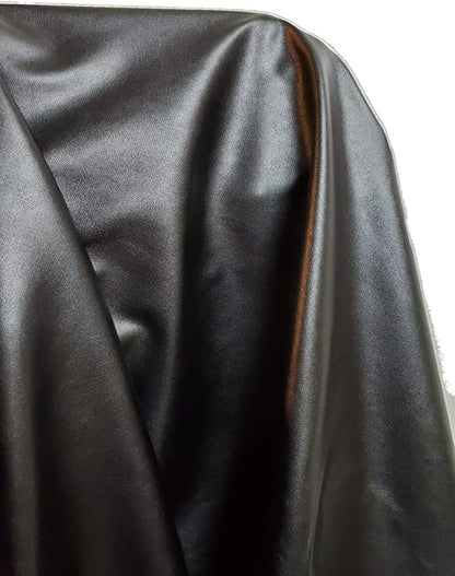 NAT Leathers™ | Black Stretch Super Soft Faux Vegan Leather PU | by the Yard - Image 2