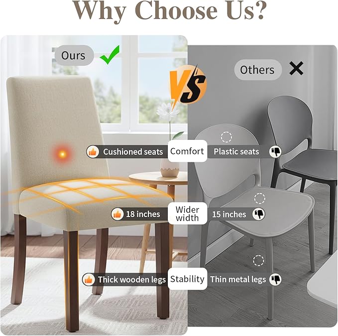 Dining Chairs Set of 4, Modern Dining Room Chairs - Image 5