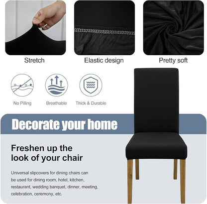 BIETYONE Stretch Dining Chair Covers Set of 8, Soft Removable Washable Kitchen - Image 3
