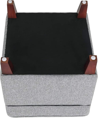 Adeco 17 Inch Square Linen Storage Ottoman - Image 9