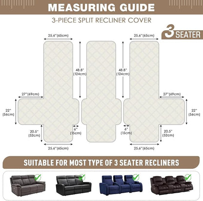 TAOCOCO 100% Waterproof Recliner Sofa Covers 3 Seater Split Couch Covers - Image 2