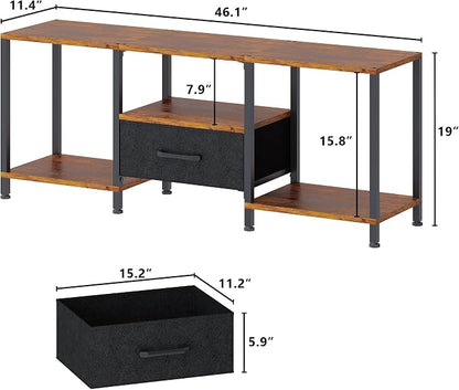 JARHETUN TV Stand with LED Lights, Entertainment Center with Open Shelves and - Image 3