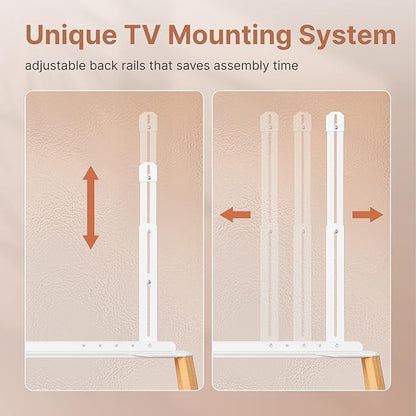 Rolling Easel TV Stand for 49–75 Inch TVs, Mobile TV Cart - Image 3