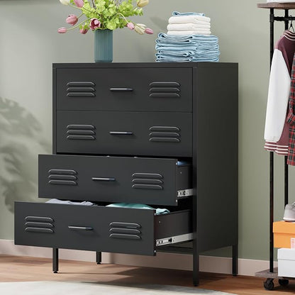 LCAOPC Black Metal 4 Drawer Dresser by LCAOPC