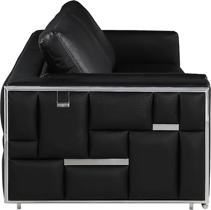 Blackjack Furniture Catania Modern Top Grain Italian Leather Sofa Set - Image 3
