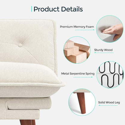 LINSY HOME Futon Sofa Bed, 3 in 1 Convertible Comfy Loveseat Sleeper Sofa Bed - Image 6