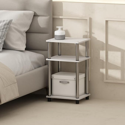 Furinno Just 3-Tier Turn-N-Tube Open Storage Nightstand, Plastic Poles - Image 4