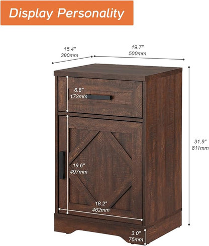 WAMPAT 32" H End Table for Living Room, Rustic Nightstand - Image 2