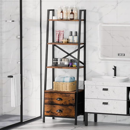 Furologee 4-Tier Ladder Shelf, Small Bookshelf - Image 7