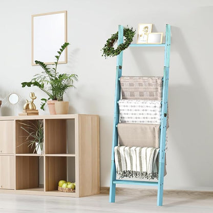 Honest Blanket Ladders for The Living Room, 6-Tier Blanket Holder, Wall-Leaning - Image 2
