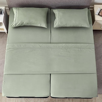 Kingnex Split Queen Sheets for Adjustable Bed Soft 1800 Microfiber 5 Pieces - Image 3