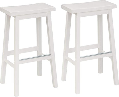 Amazon Basics Solid Wood Saddle-Seat Counter Height Bar Stools by AmazonBasics