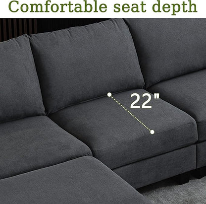 122.8" Large Sectional Couches for Living Room, 6 Seater L Shaped Modular - Image 7