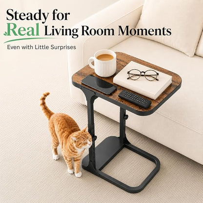 Kitstorack Ultra Stable & Durable End Table, Ajustable Height C Shaped Side - Image 5