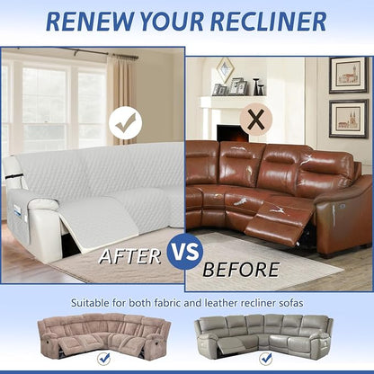 Arfntevss Recliner Sectional Couch Covers Waterproof L Shape Sofa Cover - Image 6