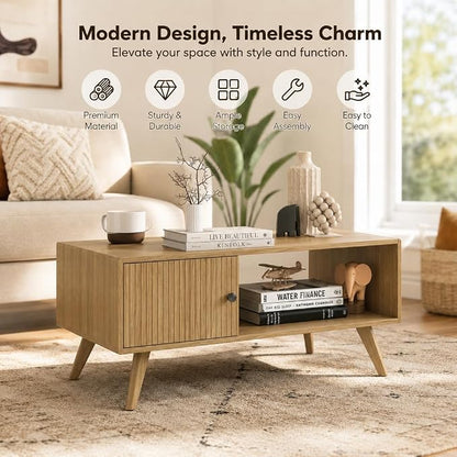 Manora Mid Century Modern Coffee Table - Image 5